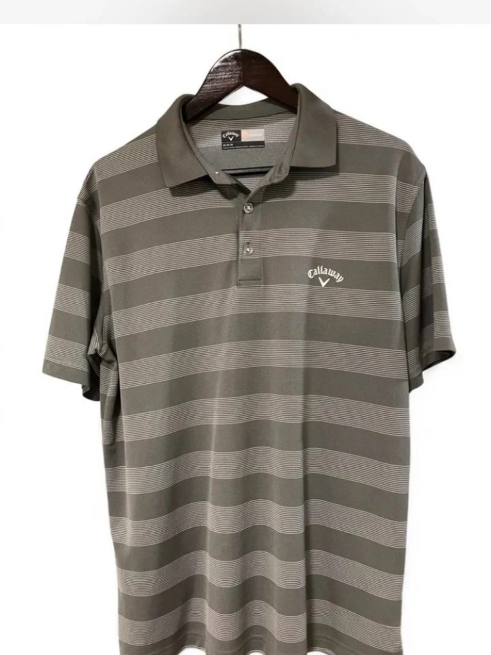 Callaway Men’s Gray Striped Golf Polo size M - Picture 1 of 5